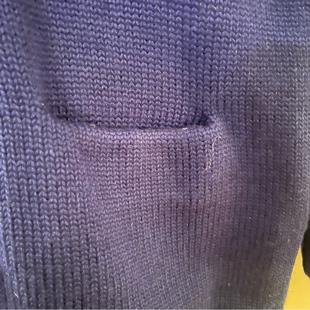Vintage 60s Honor Made Blue Varsity Letterman Knit Cardigan - Picture 6 of 7